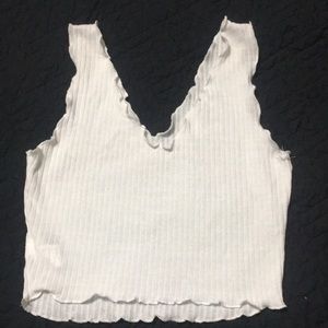 White tank crop top very light
